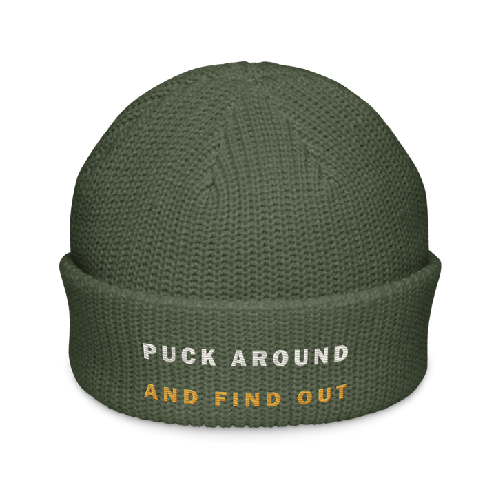 Puck Around and Find Out Beanie, front view 4
