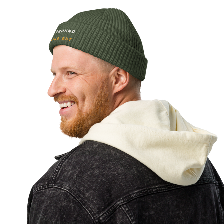 Puck Around and Find Out Beanie, left front