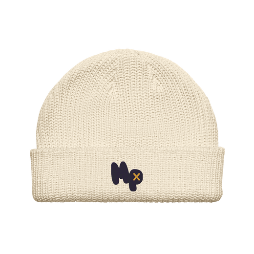Plum Monogram Beanie, front