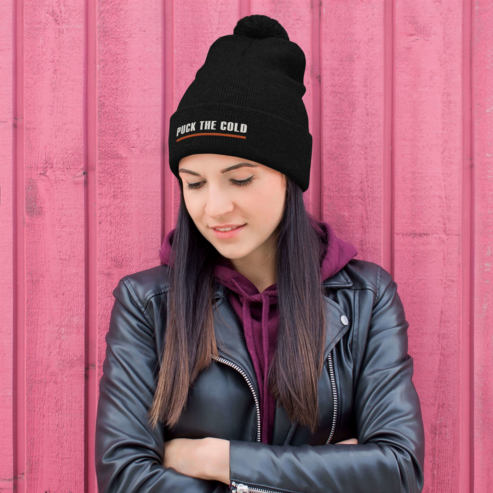 Puck the Cold Pom-Pom Beanie, front view 4