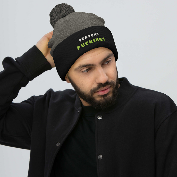 Seasons Puckings Pom-Pom Beanie, front view 3