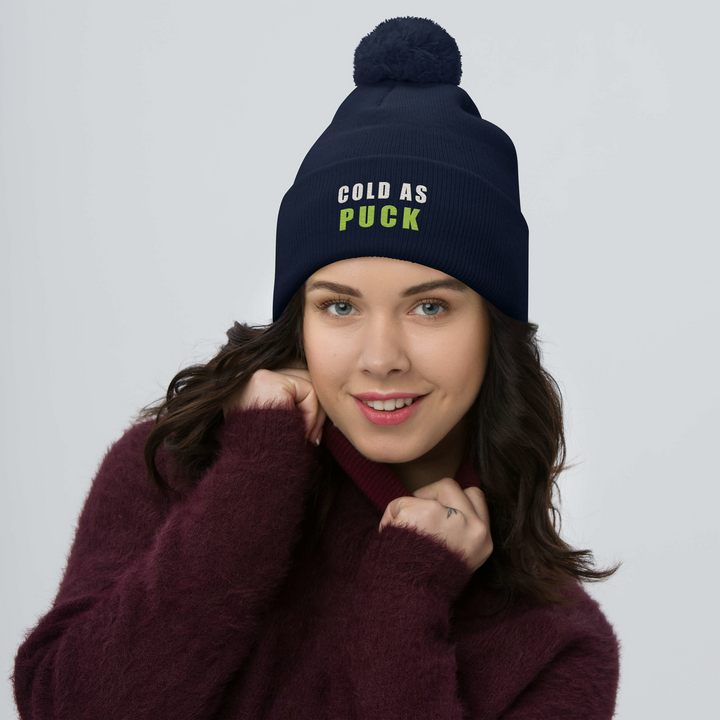 Cold As Puck Pom-Pom Beanie, front view 2