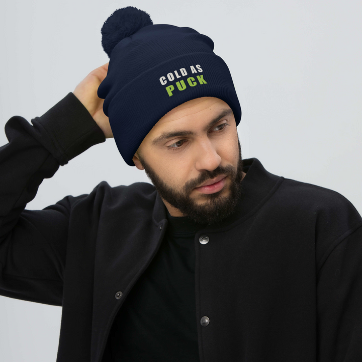 Cold As Puck Pom-Pom Beanie, front view 3