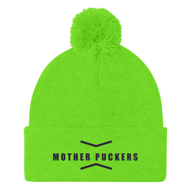 Chevron Wordmark Pom-Pom Beanie
