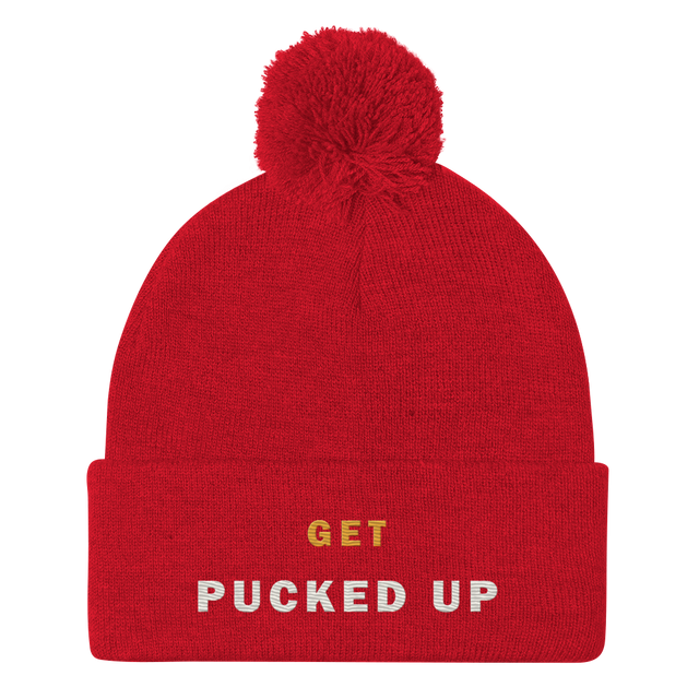 Get Pucked Up Pom-Pom Beanie
