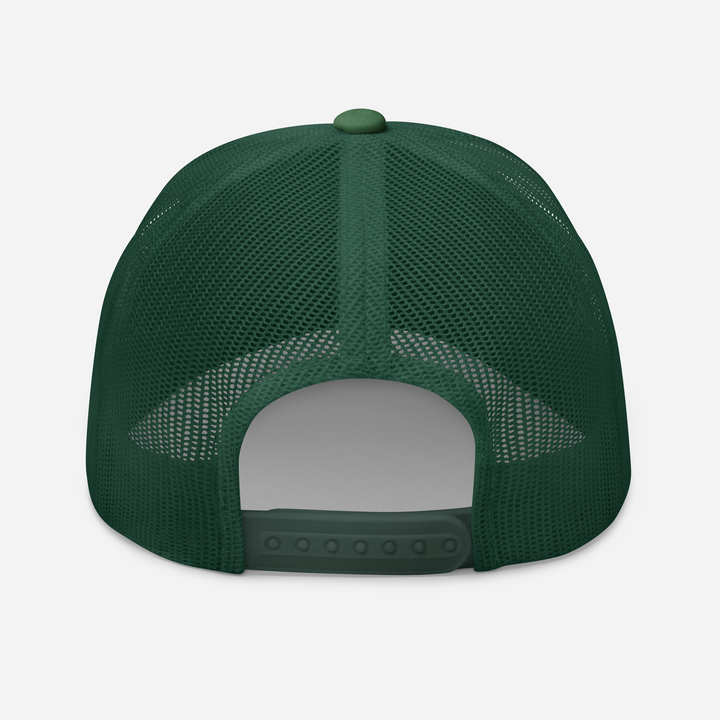 Stacked Wordmark Trucker Cap, back