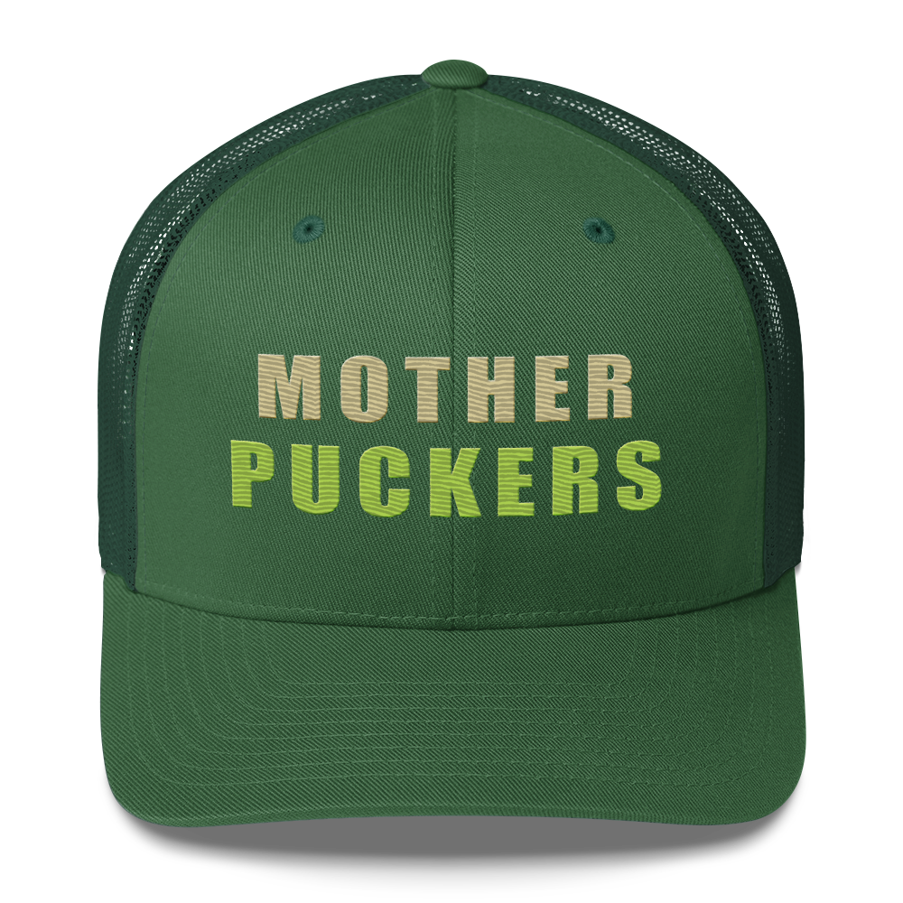 Stacked Wordmark Trucker Cap, front