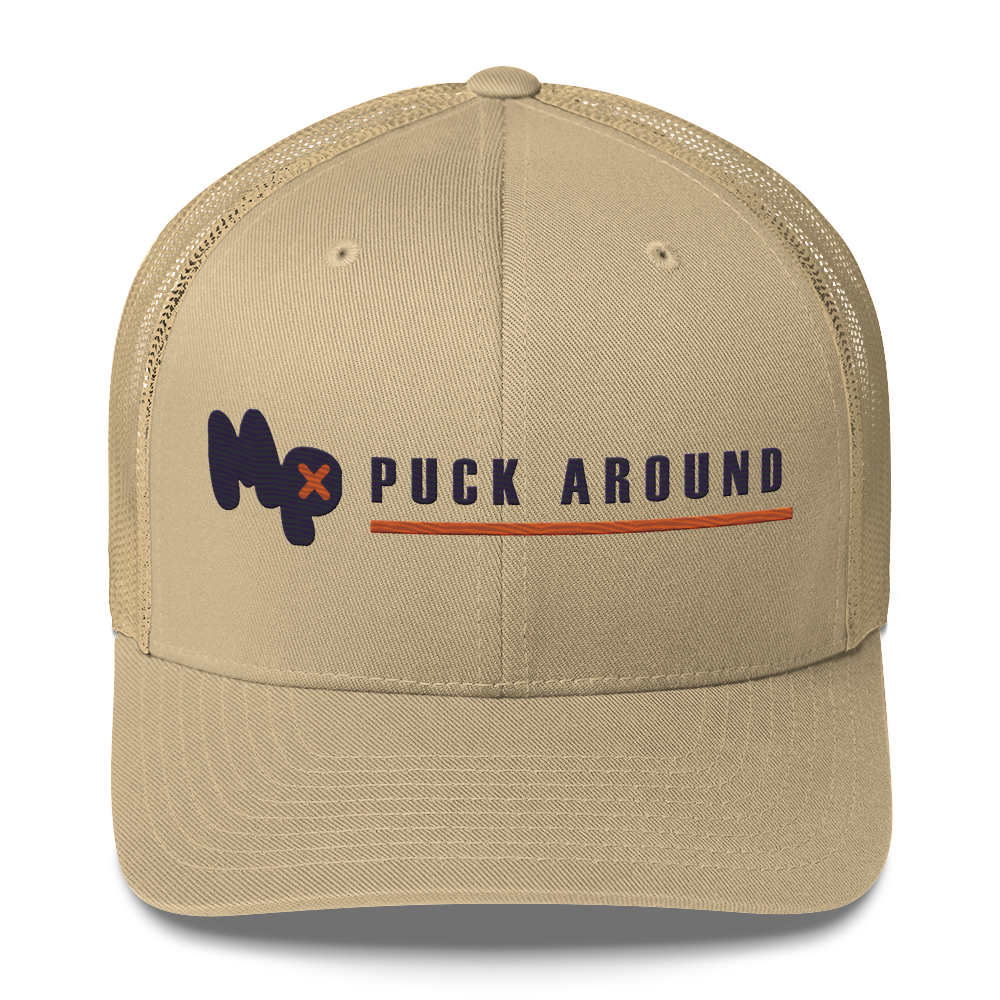 Puck Around Lockup Trucker Cap, front
