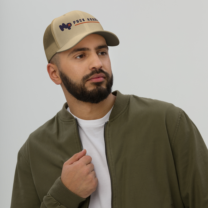 Puck Around Lockup Trucker Cap, front view 3