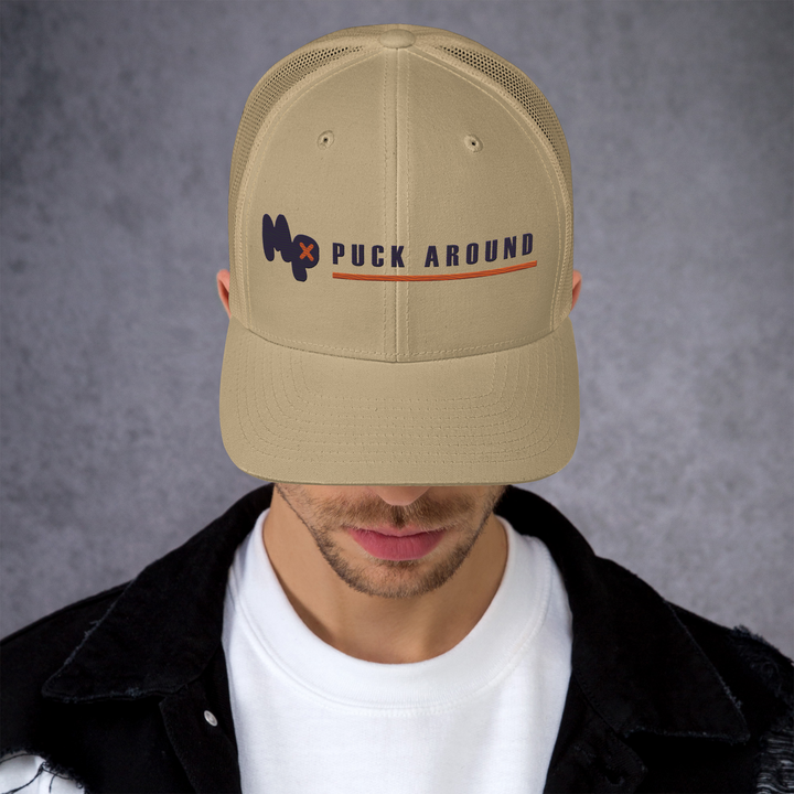 Puck Around Lockup Trucker Cap, front view 4